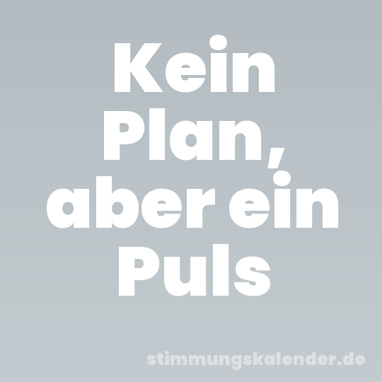 Kein Plan, aber ein Puls