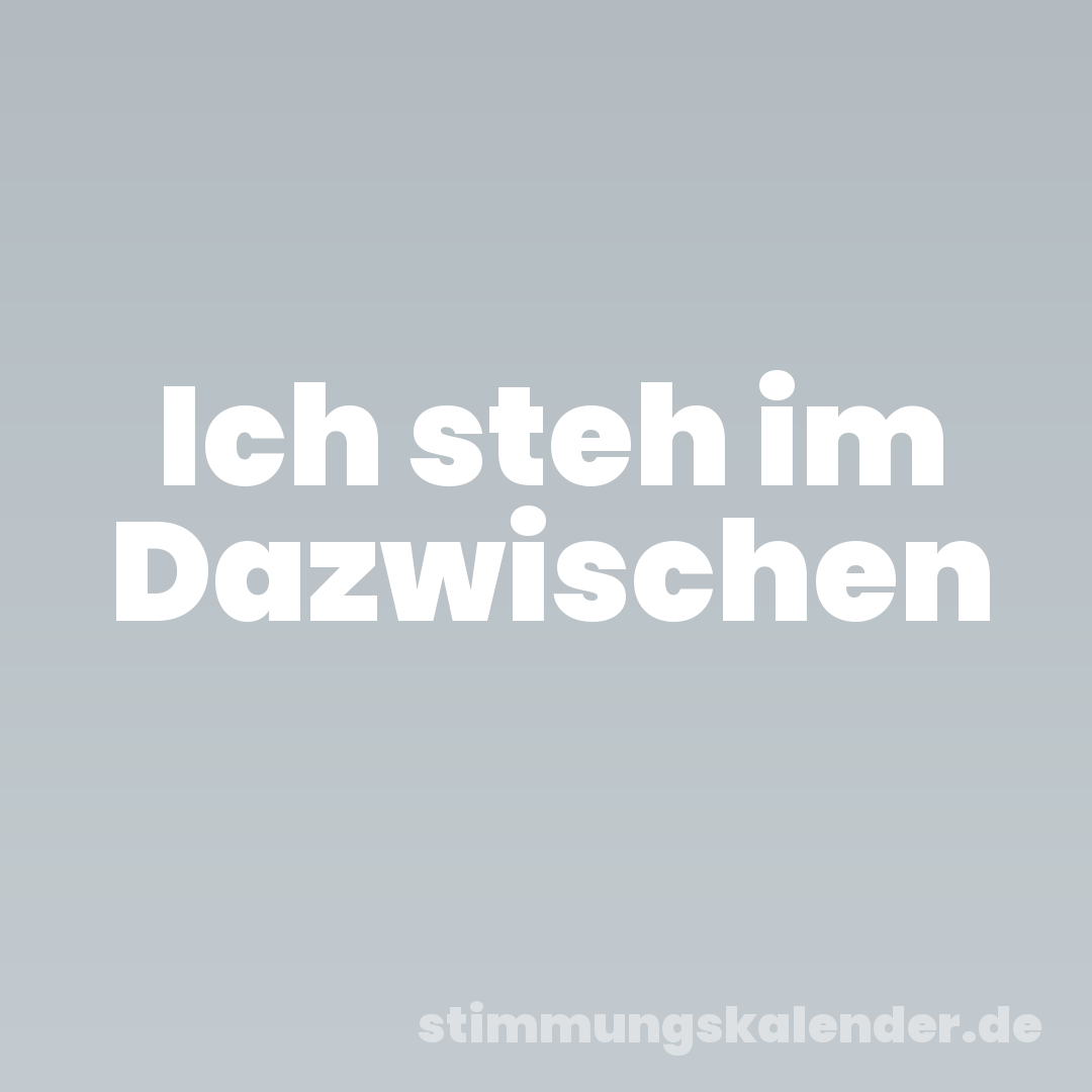 Ich steh im Dazwischen