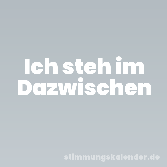 Ich steh im Dazwischen