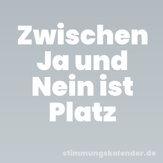 Zwischen Ja und Nein ist Platz