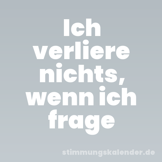 Ich verliere nichts, wenn ich frage