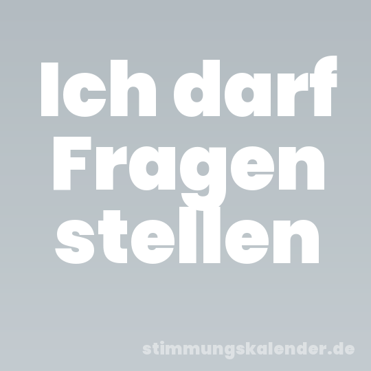 Ich darf Fragen stellen