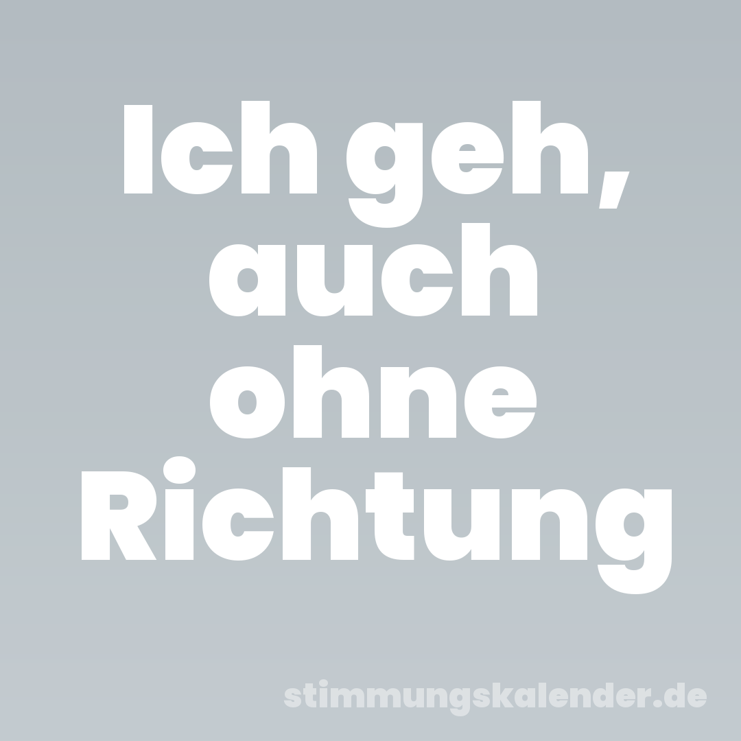 Ich geh, auch ohne Richtung