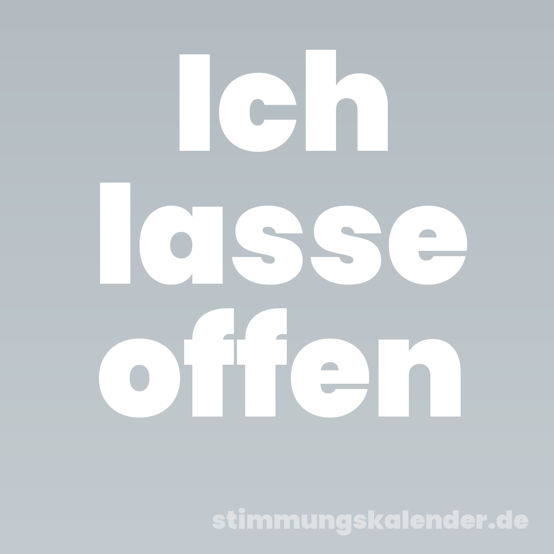 Ich lasse offen