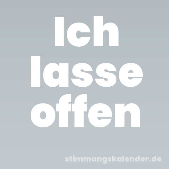 Ich lasse offen