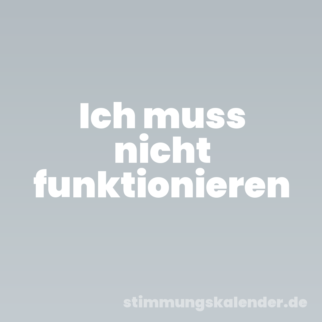 Ich muss nicht funktionieren