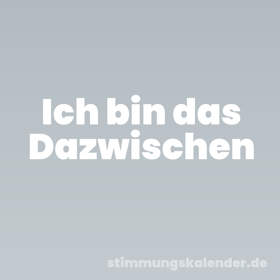 Ich bin das Dazwischen