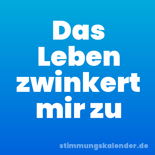 Das Leben zwinkert mir zu