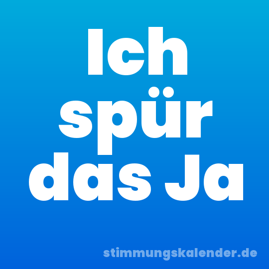Ich spür das Ja