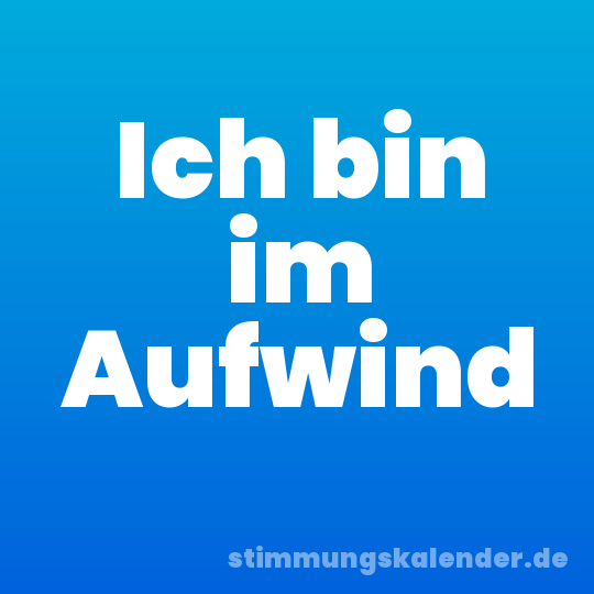 Ich bin im Aufwind