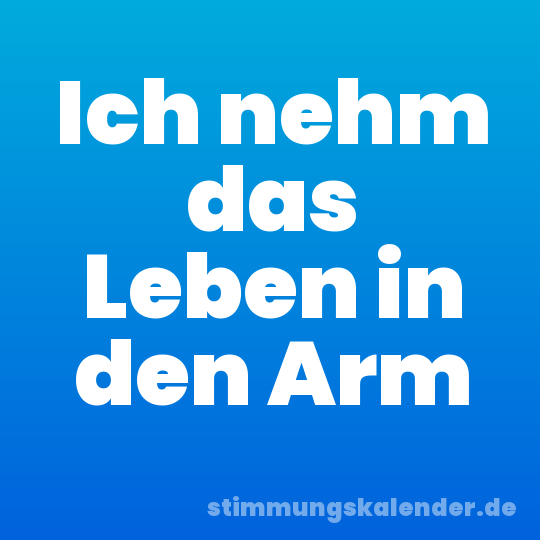 Ich nehm das Leben in den Arm