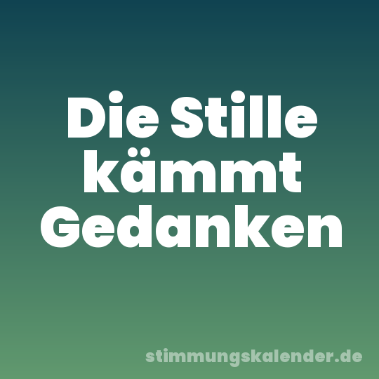 Die Stille kämmt Gedanken