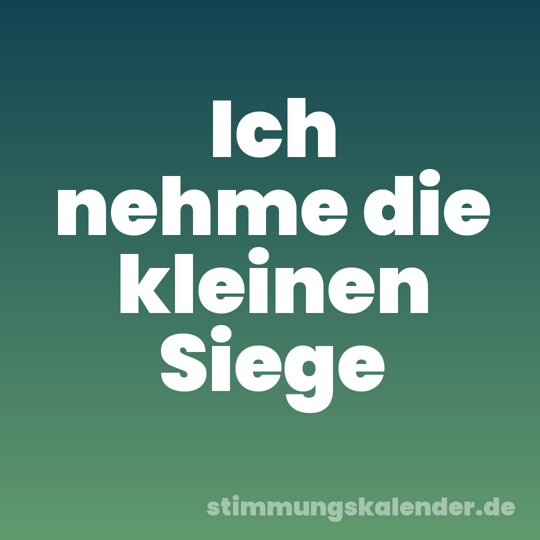 Ich nehme die kleinen Siege