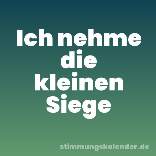 Ich nehme die kleinen Siege