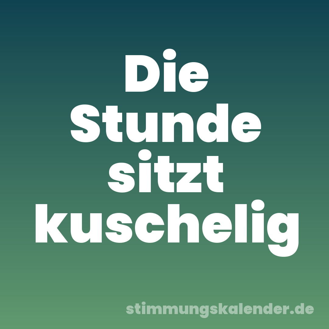 Die Stunde sitzt kuschelig