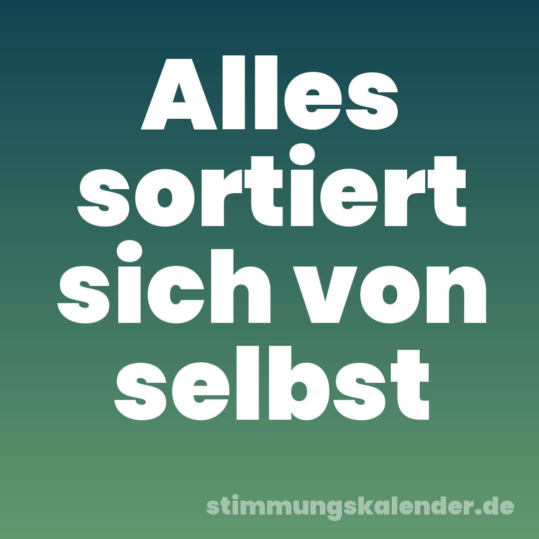 Alles sortiert sich von selbst