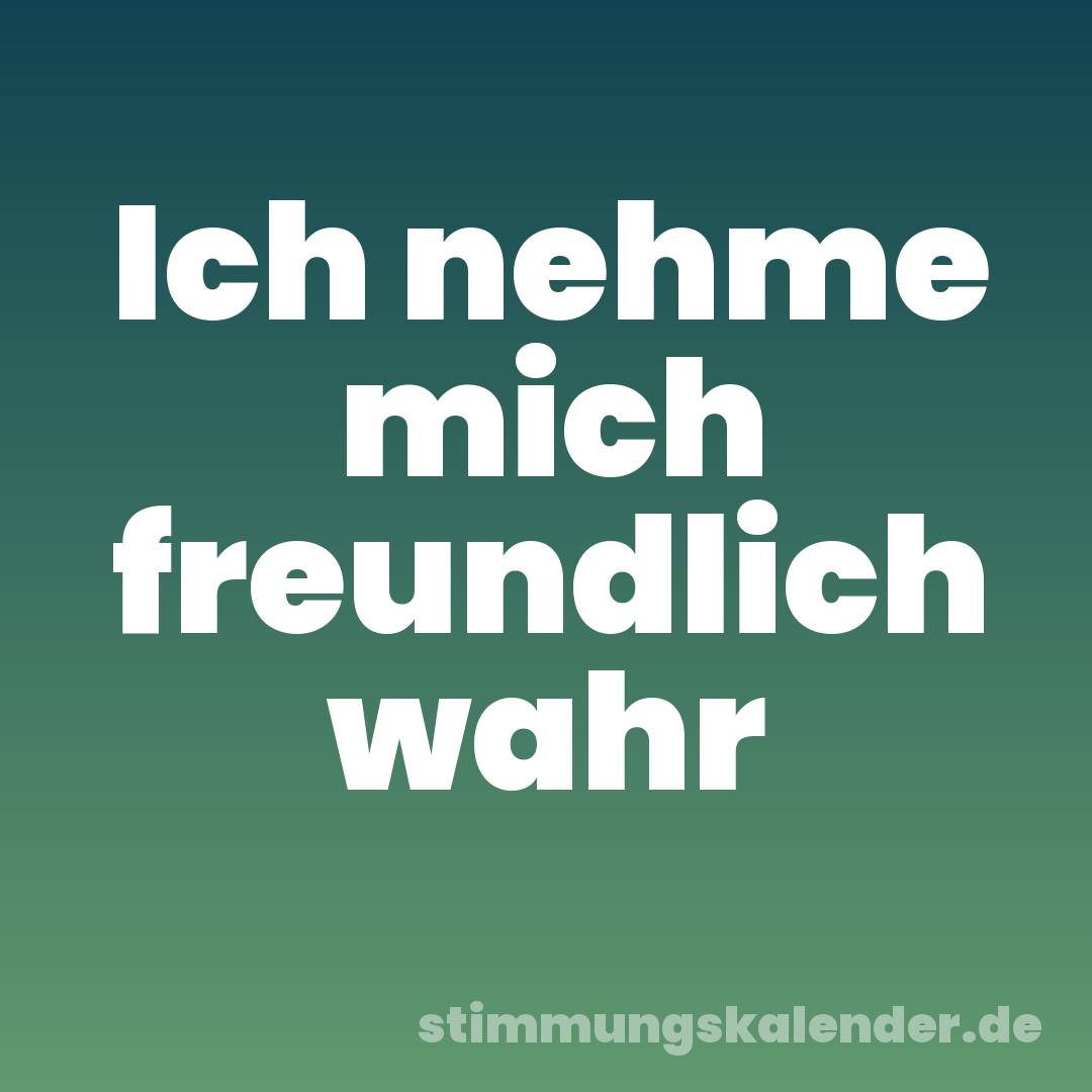Ich nehme mich freundlich wahr
