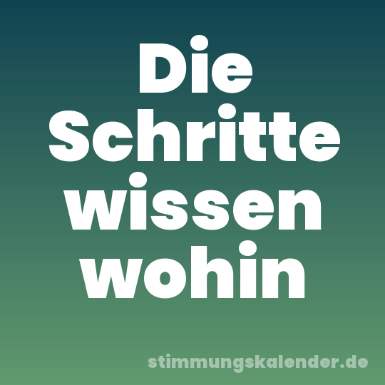 Die Schritte wissen wohin