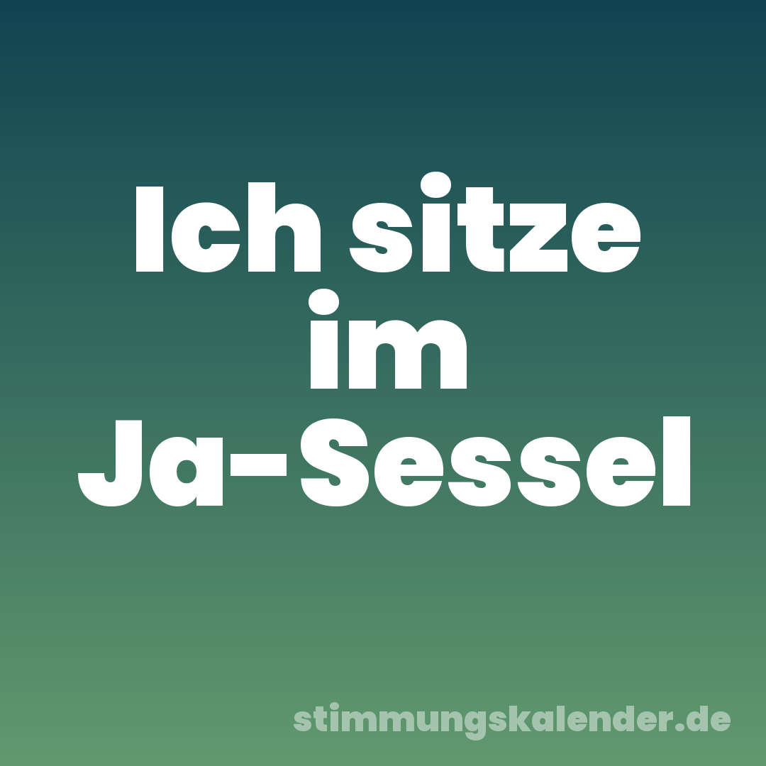 Ich sitze im Ja-Sessel