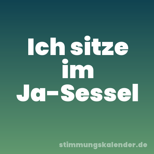 Ich sitze im Ja-Sessel