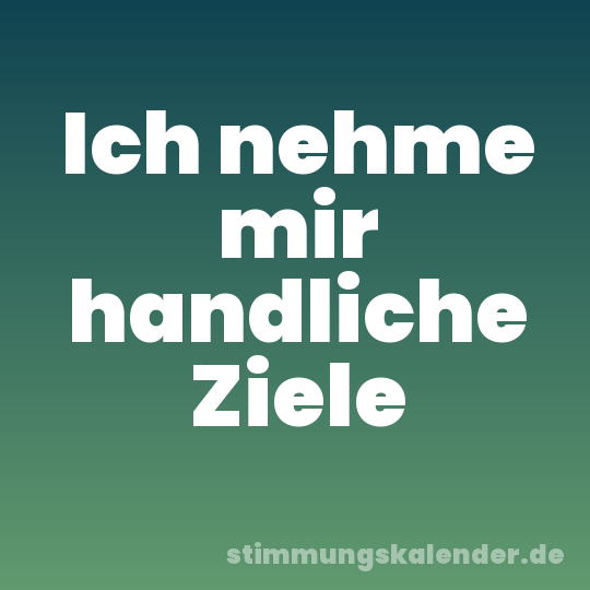 Ich nehme mir handliche Ziele