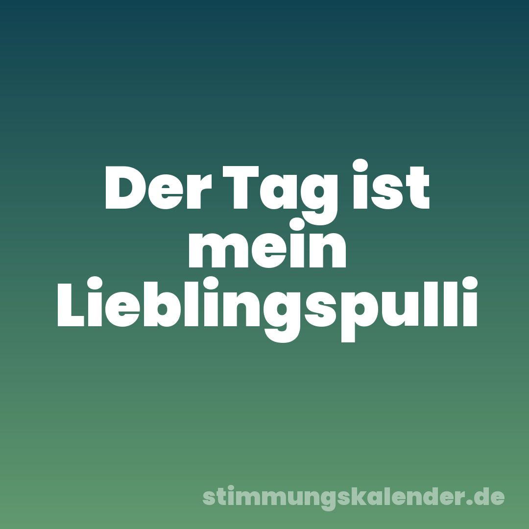 Der Tag ist mein Lieblingspulli