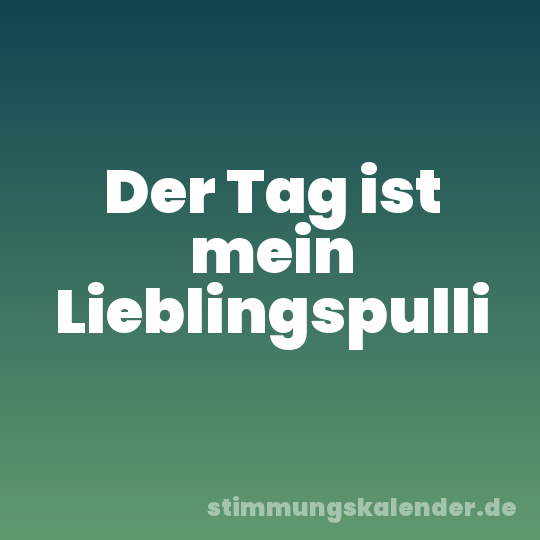 Der Tag ist mein Lieblingspulli