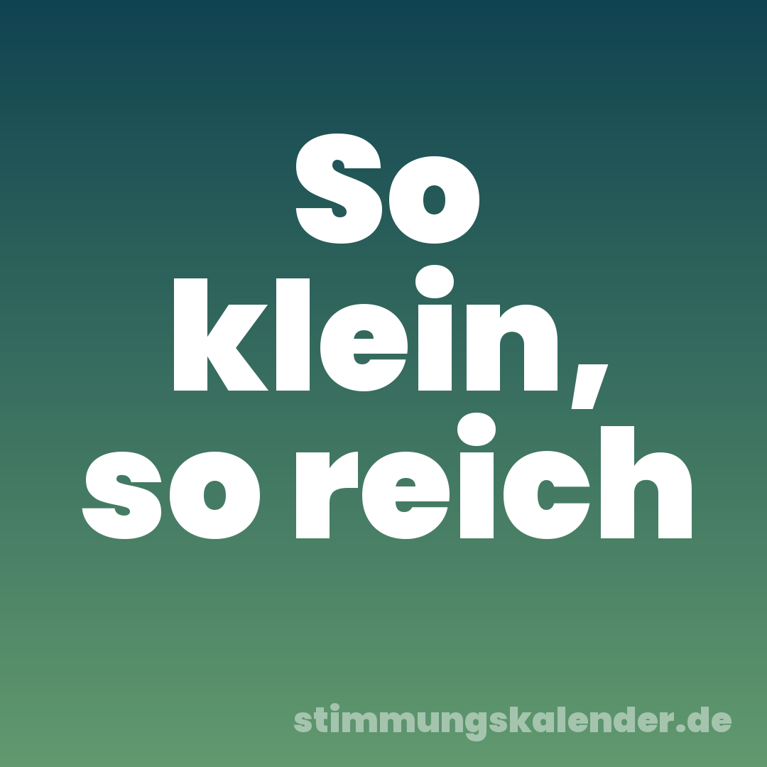 So klein, so reich